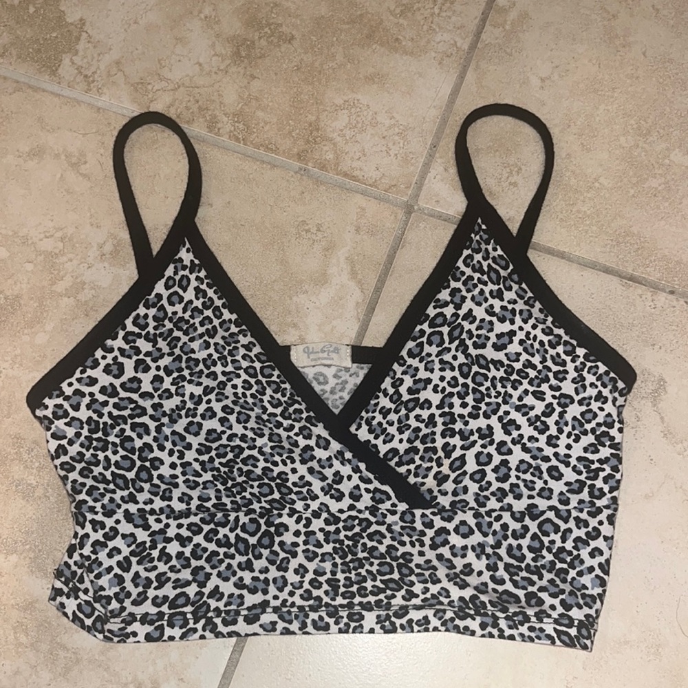 John Galt blue/black leopard print tank